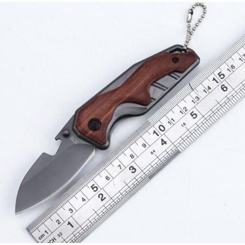5.83'' Folding Pocket Knife Outdoor Survival Tactical Knife Camping Hiking Hunting Knives Wood Handle EDC Self-defense Tools