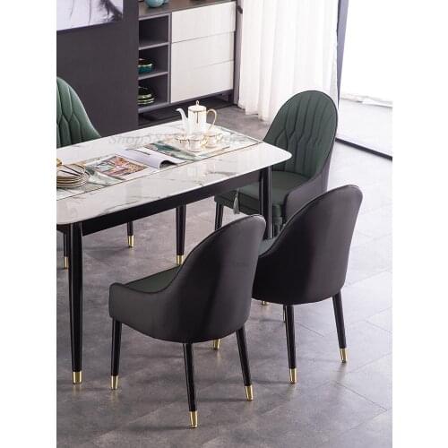 Modern Light Luxury Dining Chair Nordic Solid Wood Backrest Chair Negotiation Hotel Simple Restaurant Chair American Household D