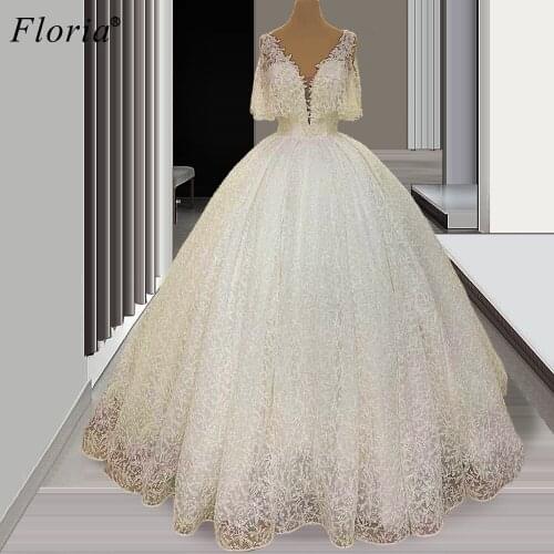 Vestidos De Novia 2020 Ivory Lace Wedding Dresses A-Line V-Neck Country Wedding Gowns Vintage Plus Size Bride Dresses Custom
