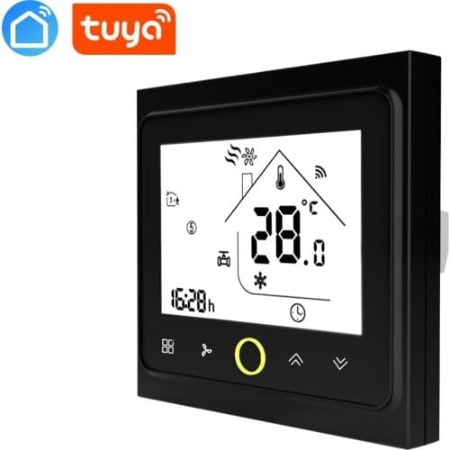 Tuya Programmable WiFi Central Air Conditioner Thermostat Temperature Controller 2/4 Pipe 3 Speed Fan Coil Unit Works With Alexa