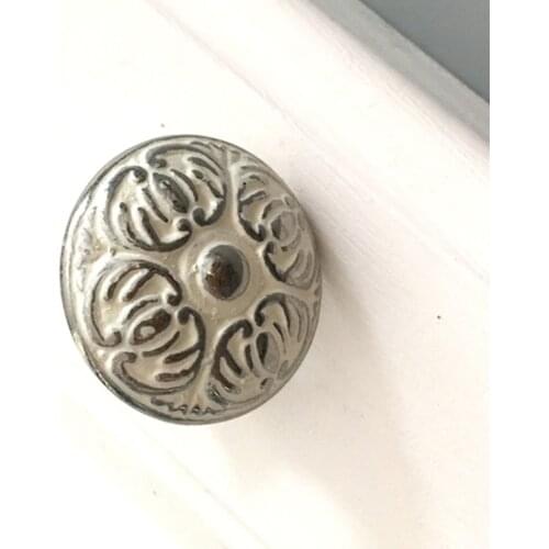 Vintage Color Multi Designed Ceramic Cupboard Cabinet Door Knobs Drawer Pulls & Chrome Hardware