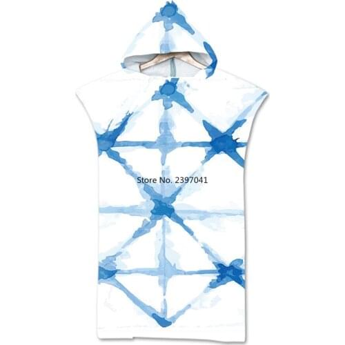 High Quality Soft Microfiber Beach Towel Hooded 3D Printed Surf Swimsuit For Women Poncho Quick Dry Mens Bathrobe