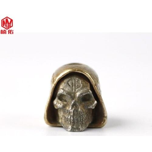 1PC EDC Paracord Beads Death Sickle Skull Cloak Retro Brass Copper Oxide Umbrella Rope Cord Lanyard Pendants Knife Beads