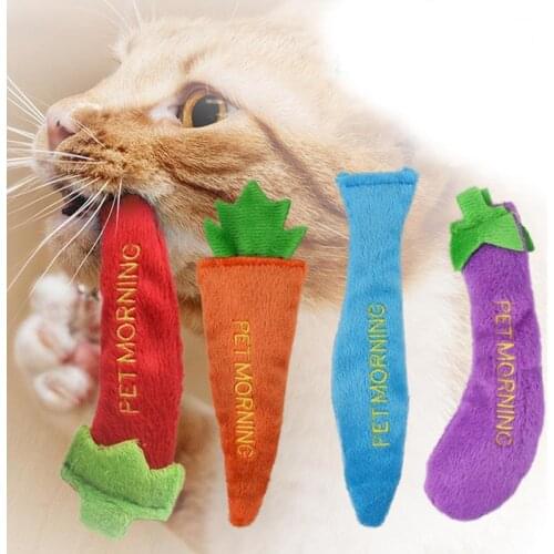 1pcs Vegetable Cat Toy with catnip мягкие игрушки Cute Pepper Carrot Plush Cat Chew Toy catnip toys for cats herbe a chat