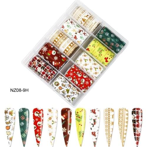 10 Roll/Set Stickers &Decal Nail Art Christmas Nail Sticker Halloween Self-Adhesive Stickers Nail Transfer Stickers Nails *HNZ08