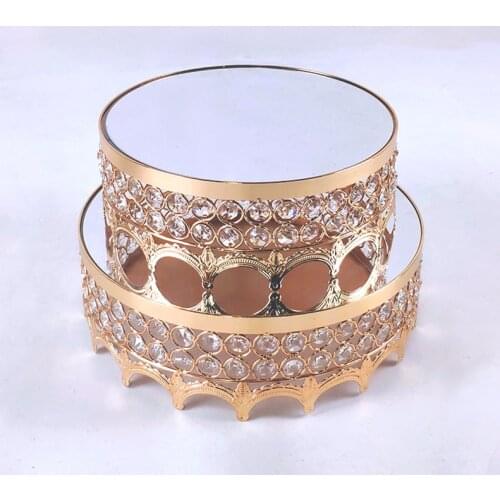 2Pcs Gold Silver Metal Cake Stand Set Display Wedding Birthday Party Dessert Electroplate Cupcake Plate Rack