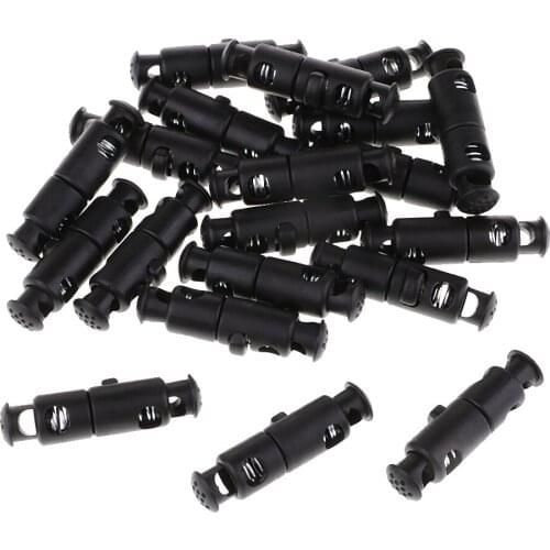20 Piece Double Head Toggle Spring Stop String Cord Locks DIY Findings Fastener Supplies Slider