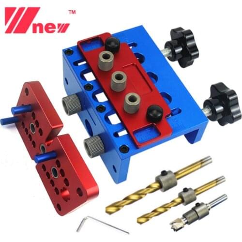 3 In 1 Dowelling Jig Woodworking Joinery Punch Locator Accurate Self Centering Metric Dowel Home Drilling Tools Pocket Hole Jig