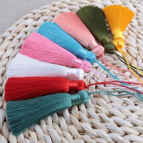 30pcs/lot 8cm Polyester Silk Tassel Earrings Charms Chinese Knot Cotton Tassels For Jewelry Making DIY Borlas Piel