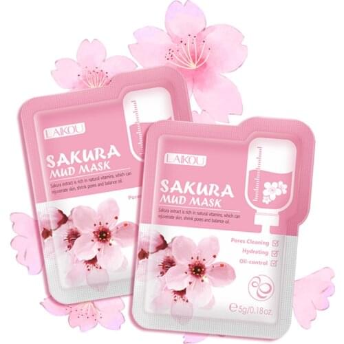 5g 5PCS Japan Sakura Mud Mask Soothing Brighten Hydrating Increases Elasticity Oil Control Prevents Aging Deeply Cleaning