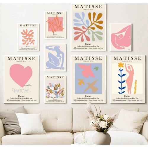 Abstract Matisse Girl Body Pigeon Coral Nordic Posters And Prints Wall Art Canvas Painting Wall Pictures For Living Room Decor