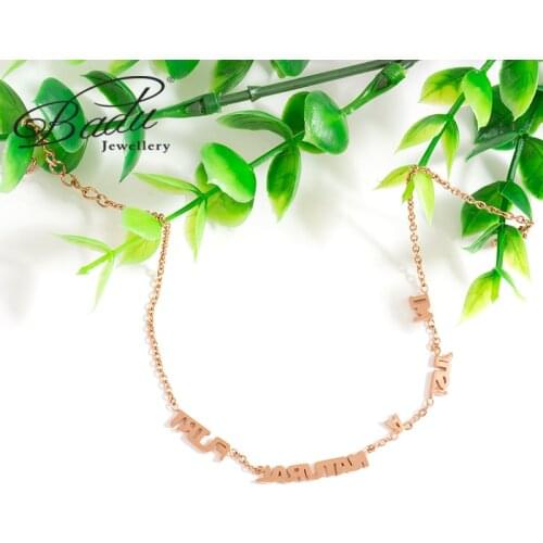 Badu Stainless Steel Letter Anklets For Women Trend Beach Foot Jewelry Link Chain Ankle Bracelets Women Summer Accessories Gift