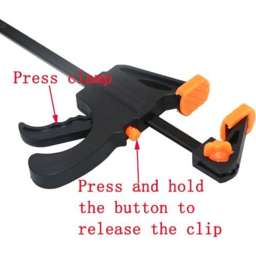 Multifonction Household Woodclip Spring Clamp Sturdy Durable Diy Hand Tools Handmade Convenient Plastic+ Steel Black F Shape