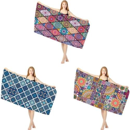 National Style Digital Printing Bath Sauna Beach Towel Quick-Drying Double-Sided Tapestry Meditation Yoga Mat Soft Lightweight