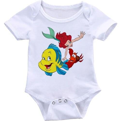 The Little Mermaid Princess Romper Baby Girl Summer Clothes Short Sleeved Jumpsuit For Newborn Babies Jumpsuit Baby Boy Clothes