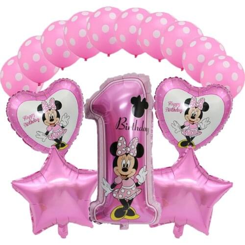 Disney Minnie Mouse 1st birthday decor baby girl favor Party decor for baby girl diy birthday balloon decor baby shower gifts