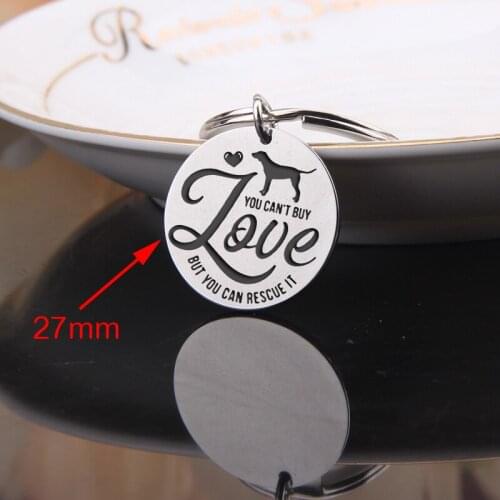 To Dog Mom Pet Lovers Gifts Exquisite Personality Trend Round Keychain: You Can't Buy Dog, But You Can Rescue It