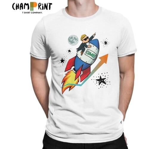 Gamestonk Rocket T-Shirt WSB To The Moon Men T Shirts Investing Wallstreetbets Gift Gamestop GME Stonks Trader Meme Vintage Tees