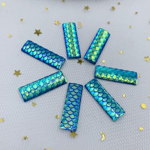Hot Resin Rhinestones Mermaid Fish Scale Crystal Applique Crystal Jewelery For Clothes Rhinestones For Handicrafts HW32