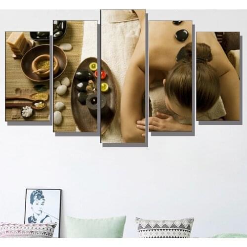 No Framed Canvas 5Pcs Spa Nail Beauty Salon Massage Wall Art HD Posters Home Decor Pictures Living Room Decoration Paintings