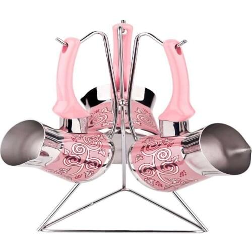 Coffee Pot Triple Set Turkish Coffee Patterned Stainless Steel Made in Turkey