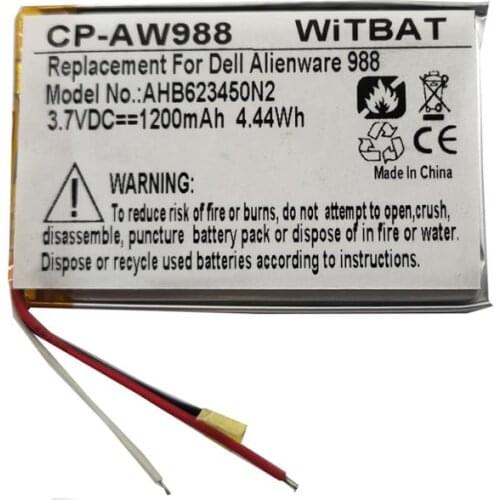 3.7V 1200mAh Li-Polymer Battery for Alienware AW988 wireless gaming headset battery Rechargeable Replacement AHB623450N2