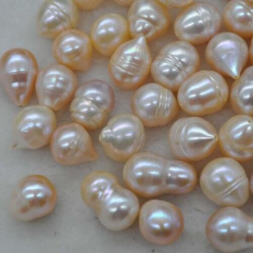 Lots 50 pcs Baroque drop 11-13*13-17mm half hole freshwater pearl