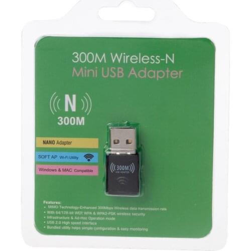 Mini 300Mbps USB RTL8192 Wifi Dongle WiFi Adapter Wireless Receiver Network Card Antenna 802.11 n/g/b wi fi LAN Adapter For Desk