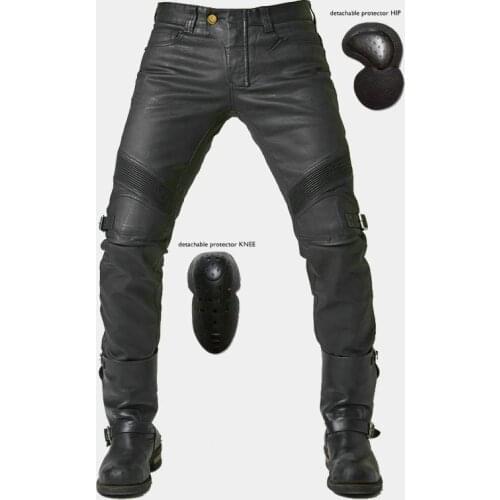 Motorcycle jeans men riding fall proof high elastic racing pants street running pants four piece set of protective gear