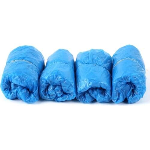 200Pcs Shoe Covers Disposable Shoe Covers Waterproof Boot Shoe Covers Dustproof Overshoes Blue Plastic Shoe Cover Ankle Protect