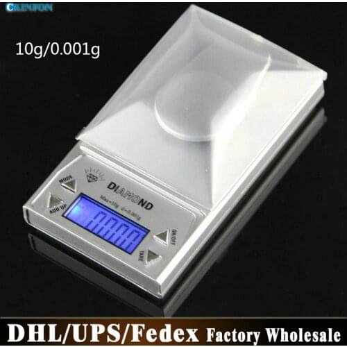 Wholesale) 20PCS 10g/0.001g High Guality Digital Electronic Pocket Jewelry Diamond Weighting Scale Weight Balance Scales
