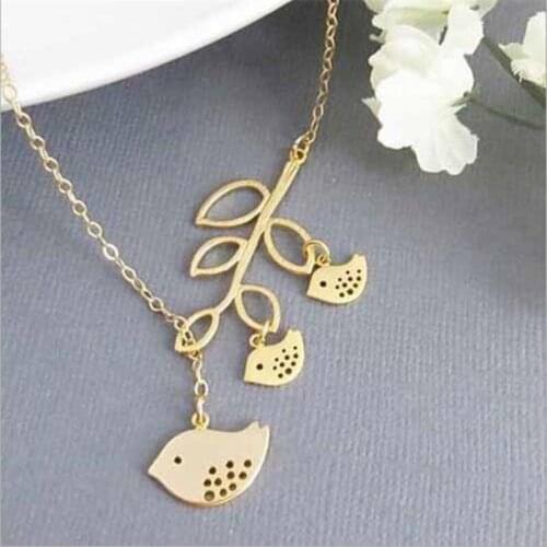 Hollow Leaf Bird Pendant Necklaces For Women Girls Retro New Long Chain Female Necklace Pendants Fashion Jewelry