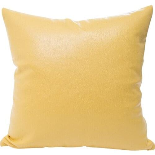 Cushion covers 45*45cm nordic no inner leather imitation washable simple yellow red cushion pillow cases dec X43