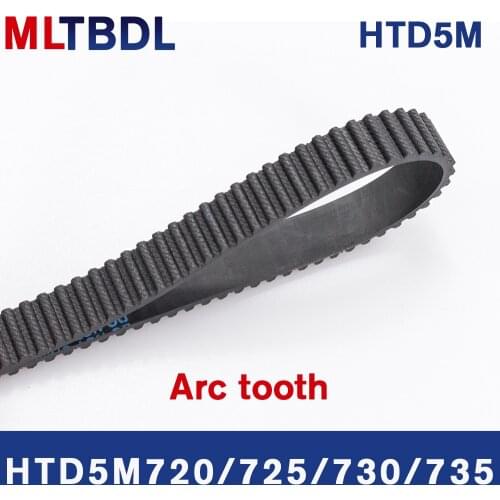HTD5M Timing Belt 720/725/730/735mm Length 10/15/20/25mm Width 5mm Pitch Rubber Pulley Belt Teeth144 145 146 147synchronous belt