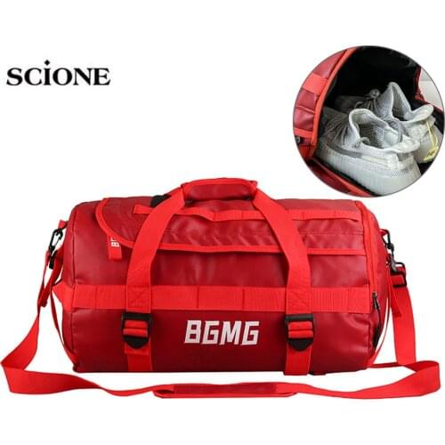 Gym Backpack Fitness Leather Bag Travel Durable Handbag Training Sport Bags Outdoor Women Men Training School Bag Day Bag X150A
