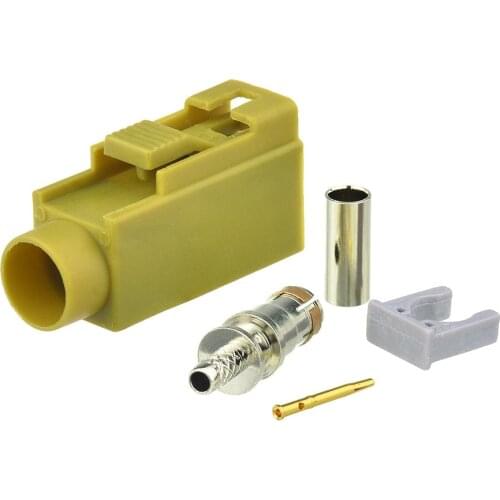 Superbat Fakra K Curry/1027 Crimp Jack Connector Car Antenna Satellitic Radio With IF for Coax Cable RG316 RG174 LMR100