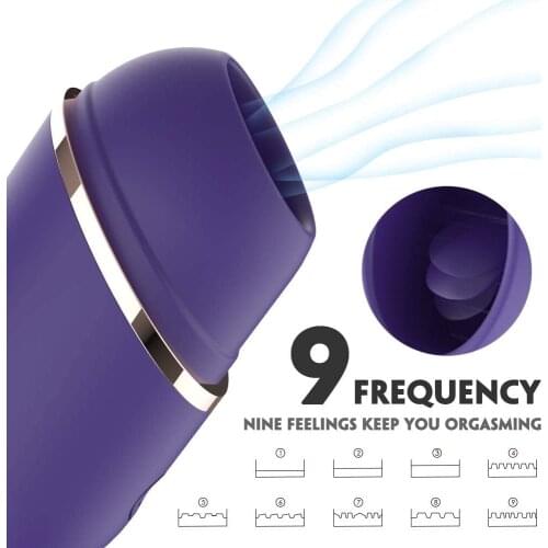 Clit Vibrator Sucking Tongue Licking Stimulation Mini 9 Powerful Vibration Modes Rechargeable Nipple Sex Toy for Women Couple