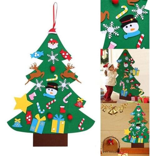 DIY Felt Christmas Tree New Year Gifts Kids Toys Artificial Tree Wall Hanging Ornaments Christmas Decoration for Home