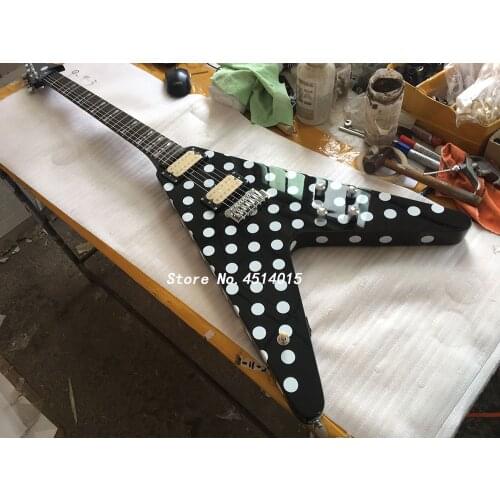High-quality 6-string special-shaped electric guitar, white dot veneer, rose wood fingerboard, factory direct sales, postage