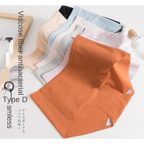 Womens Silk Panties Sexy Solid Color Panties Fashion Transparent Comfort Briefs Mid Waist Seamless Cotton Underpants Lingerie