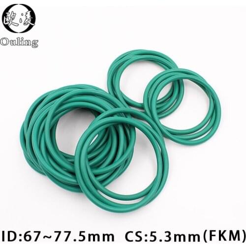 1PC Fluorine rubber Ring FKM O-ring Seal CS5.3mm ID67/68/69/70/71/72/73/75/76/77.5mm O Ring Seal Gasket Oil Ring Sealing Washer