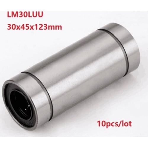 10pcs/lot LM30LUU 30x45x123mm Long linear ball bearing Bushing for 3D printer CNC router parts 30*45*123mm