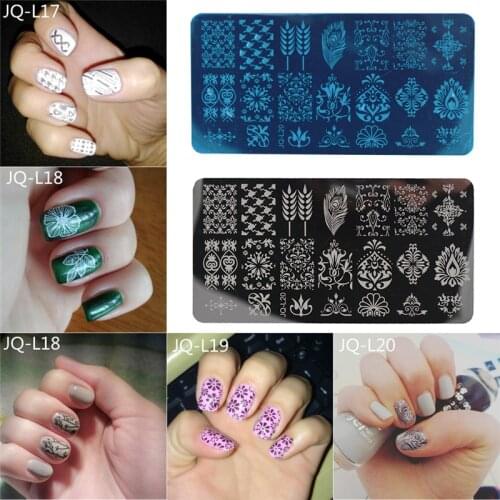 12x6cm Stainless Steel Lace Animal/Coconut Tree Image Nail Art DIY Image Printer Manicure Stencils Nail Stamping Templates