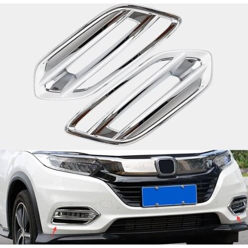 2Pcs/set Car Front Fog Light Lamp Decoration Trim Styling Moldings For Honda XRV Vezel 2019 2020 Exterior Car Accessory