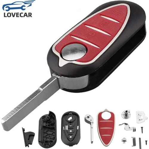 3 Buttons Remote Car Key Shell Fob Uncut Blade Fit Folding Flip Car Key Case Cover for Alfa Romeo Mito Giulietta 159 GTA