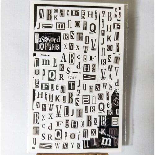 3D Nail Stickers Interesting Design Nail Foil Color Letter Stripe Self-adhesive Sticker for Manicure Cute Nail Art Decoration