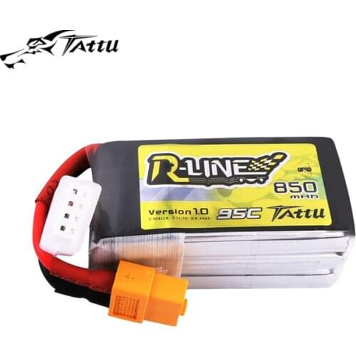4pcs Tattu R-Line 850mAh 3S/4S 95C 11.1V/14.8V Lipo Battery Pack with XT60 Plug