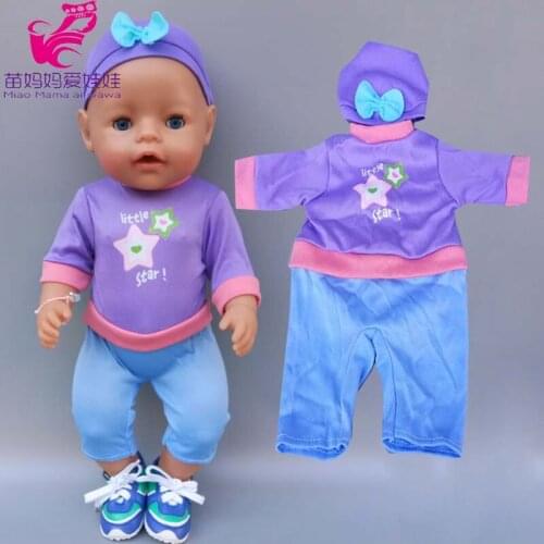 40cm Baby Doll Rompers and Hat for Baby Doll Clothes Children Toys Gifts