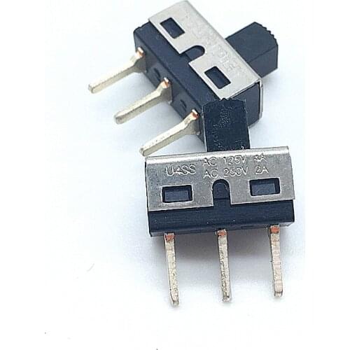 5pcs 3pin 2 Position SPDT 3 Pin PCB Panel Mini Vertical Slide Toggle Switch Handle Length 5MM AC125V/4A AC250V/2A