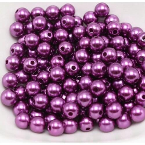 500 Pcs 6mm Plastic Faux Pearl Round Beads Dark Purple Imitation Pearl